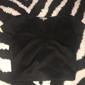 black t-shirt crop top
